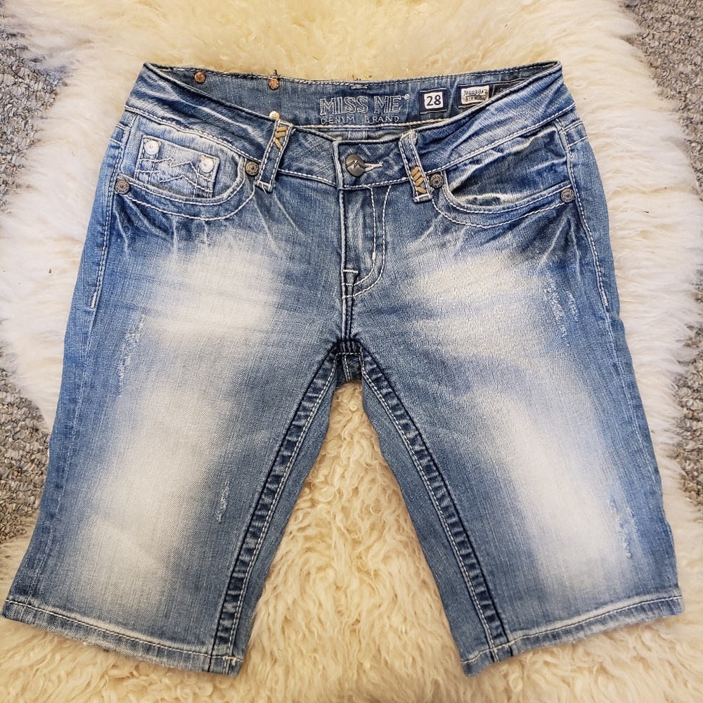 Miss Me Bermuda denim shorts